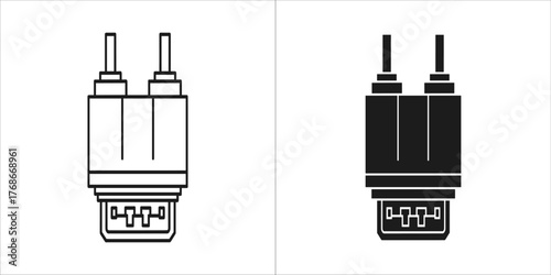 Usb connector, outline and filled versions