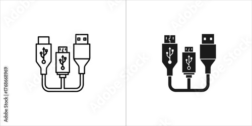 Two usb cables with different connectors