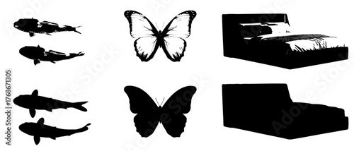 set of silhouettes of various vector silhouettes of people