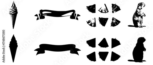 black silhouettes of animals