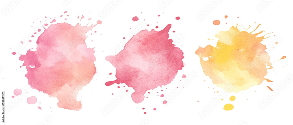 custom made wallpaper toronto digitalSet of colorful vibrant paint splash texture. Set of watercolor circles multicolored, Colors watercolor paint stains vector backgrounds.		