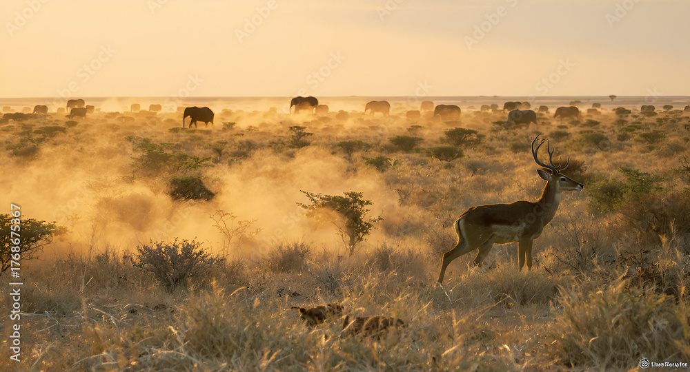 Naklejka premium A deer in the woods