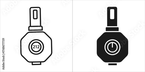 Outline and filled icons of a spray bottle