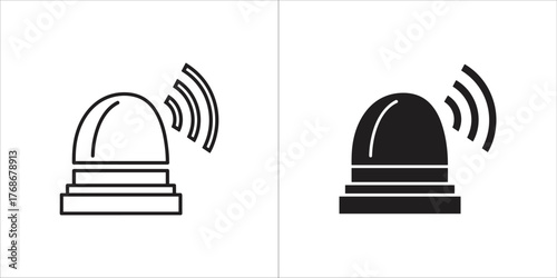 Emergency siren icon set police or ambulance light symbol alarm sign vector illustration