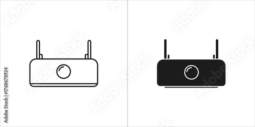 Illustration of a wifi router, showcasing wireless connectivity and network access