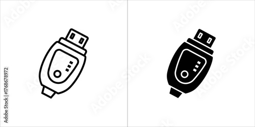 Icon of a usb flash drive, a symbol of portable data storage device