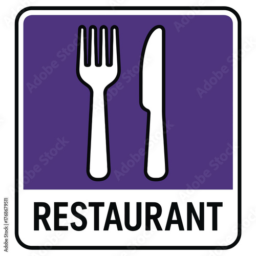 Vintage restaurant sign with illuminated letters for food and drink establishment