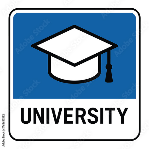 University signpost informative directional college campus educational building navigation guidance outdoor