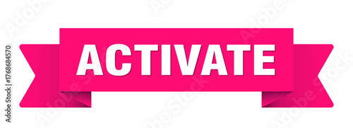 activate ribbon isolated on transparent background. activate ribbon