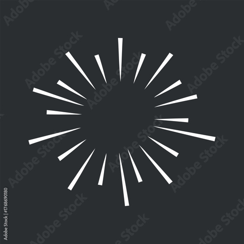 Starburst Rays Vector: Radial Lines Outward from Center