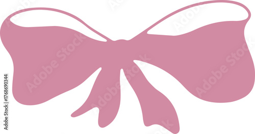 Hand-drawn ribbon knot with charming coquette flair and soft texture.