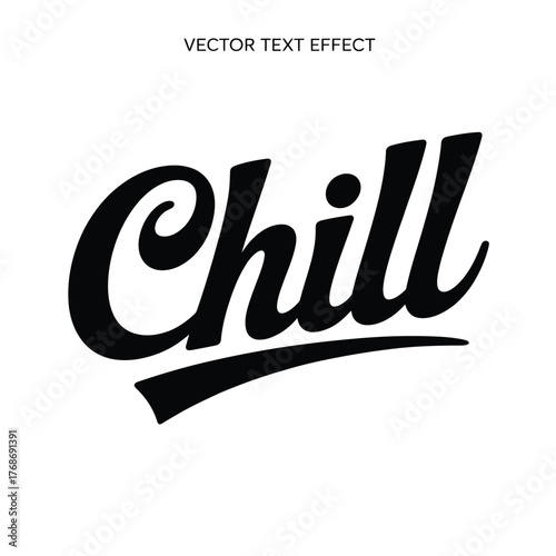 Black and white stylized text effect with the word chill