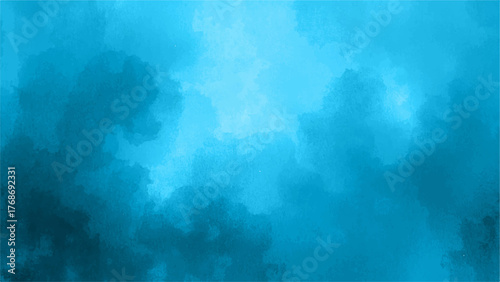 Abstract bright turquoise and deep teal blue watercolor background with soft, blended edges. Sky or water aesthetic perfect for peaceful, oceanic, or artistic digital design.