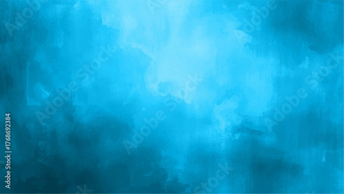Abstract bright turquoise and deep teal blue watercolor background with soft, blended edges. Sky or water aesthetic perfect for peaceful, oceanic, or artistic digital design.