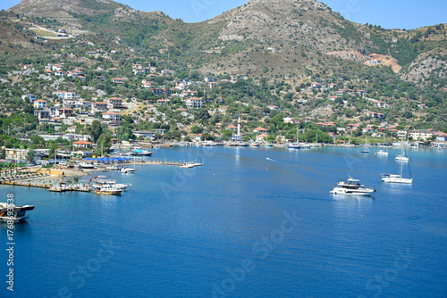 Fototapeta Naklejka Na Ścianę i Meble -  Selimiye is a neighbourhood of the municipality and district of Marmaris, Muğla Province, Turkey. A popular cove for boat and yacht tourism. It lies in the Bozburun Peninsula
