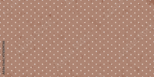 Retro brown paper texture with white polka dots seamless pattern background