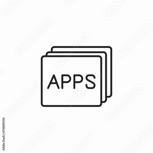 apps stacked documents icon sign vector