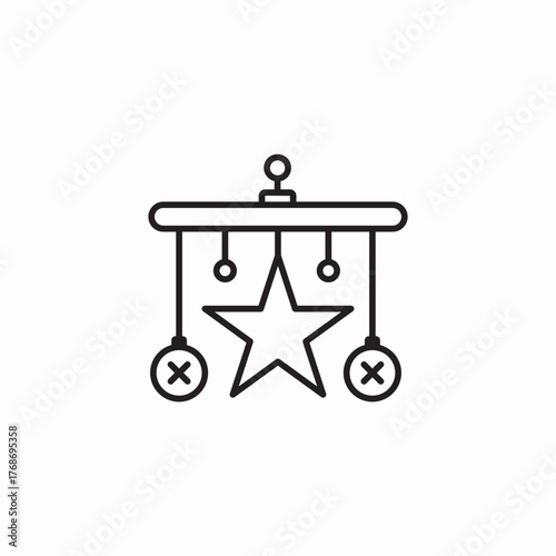 baby crib mobile icon sign vector