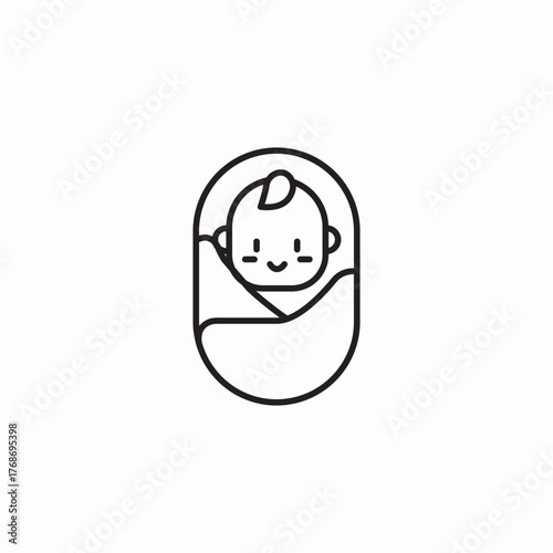 baby swaddle blanket icon sign vector