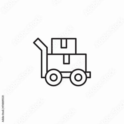 boxes on dolly icon sign vector