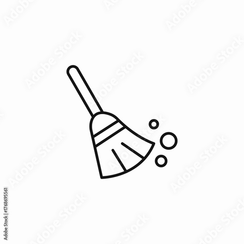 broom sweeping dust icon sign vector