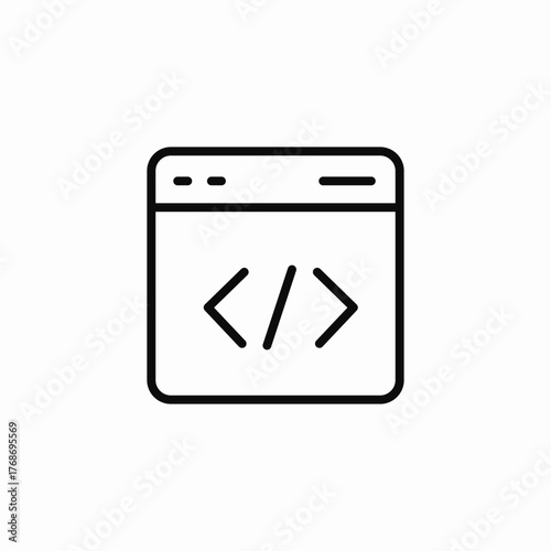 browser window code icon sign vector