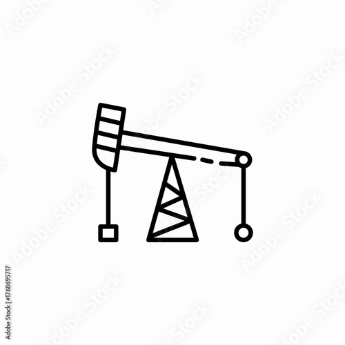 classic oil pumpjack icon sign vector
