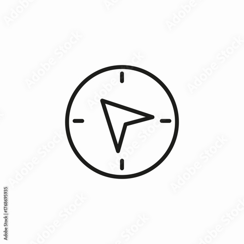 cursor on compass icon sign vector