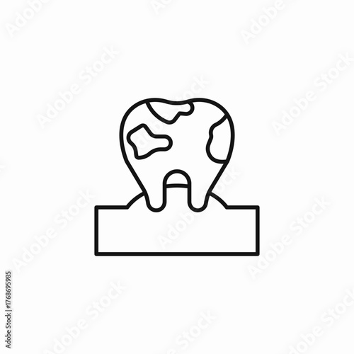 damaged decayed tooth icon sign vector