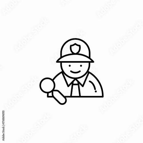 detective with magnifying glass icon sign vector