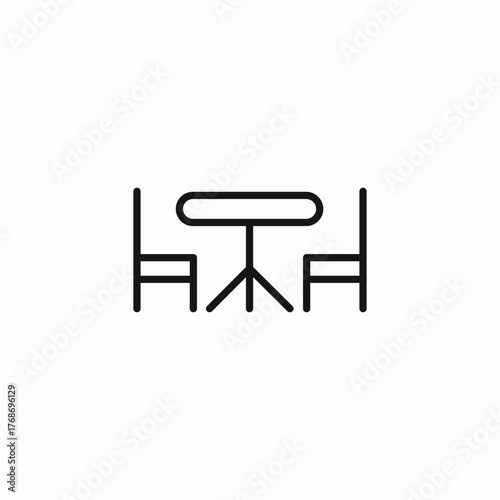 dining table set icon sign vector