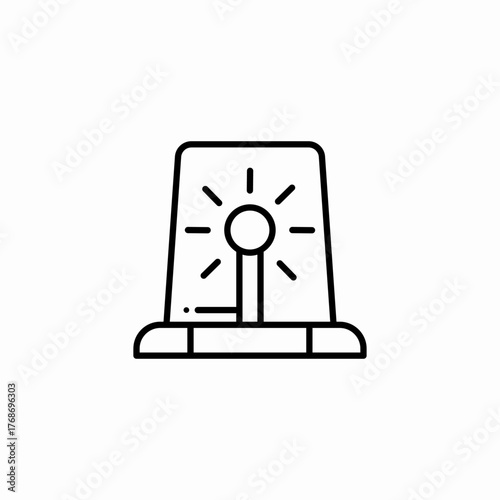 emergency flashing siren icon sign vector