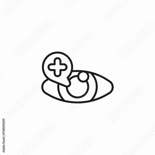 eye health plus icon sign vector
