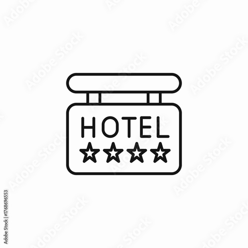 four star hotel icon sign vector