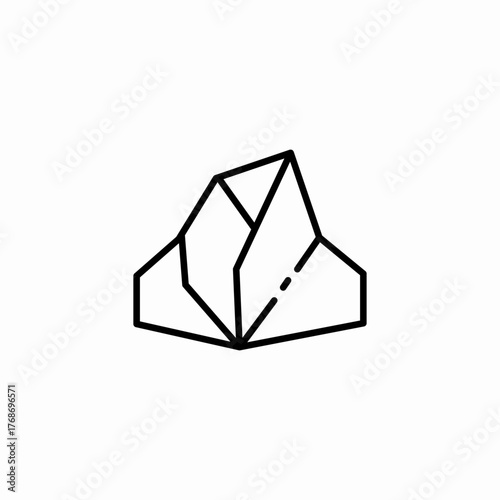 geometric rock mountain icon sign vector