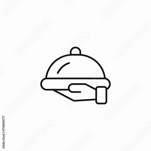 hand serving food icon sign vector