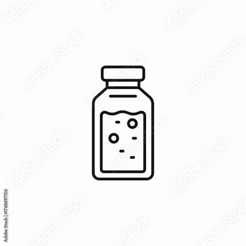 medicine bottle bubbling icon sign vector