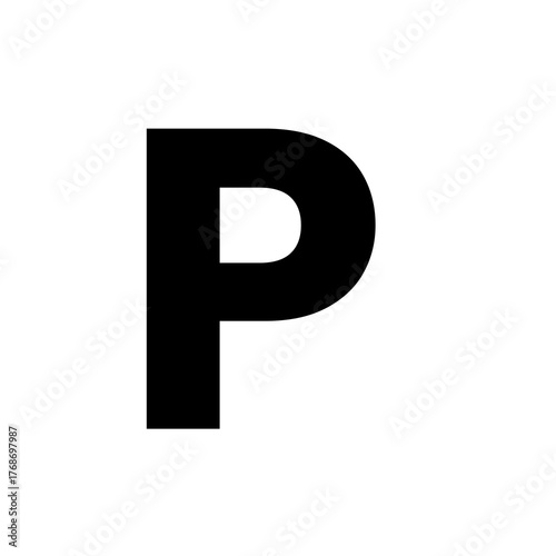 Simple Geometric Letter P Icon