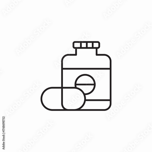 pills bottle medication icon sign vector