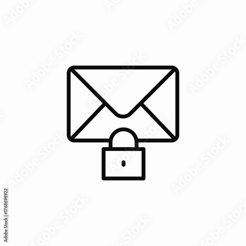 secure locked mail icon sign vector
