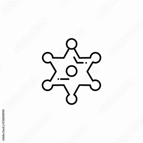 sheriff star badge icon sign vector