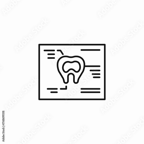 tooth x-ray document icon sign vector