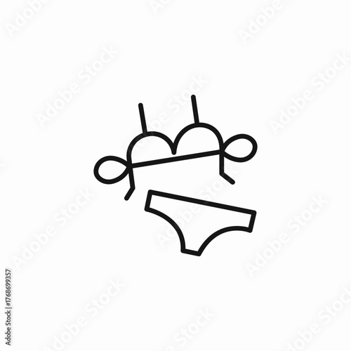 two piece bikini icon sign vector