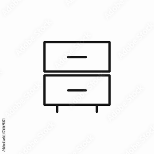 two drawer dresser icon sign vector