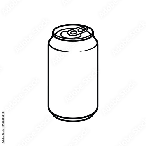 Simple line drawing of a blank soda can