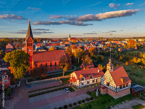 Wallpaper Mural Autumnal landscape of Skarszewy town in the setting sun. Kociewie, Poland Torontodigital.ca