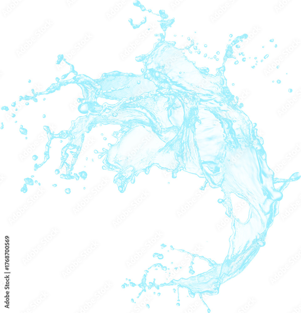Obraz premium Blue water splash isolated on transparent background 3