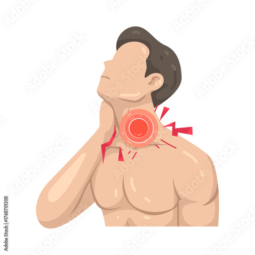 Illustration of Person with Sore Throat
