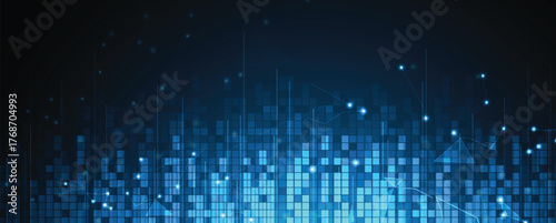 Abstract circuit network and artificial intelligence background for science or business