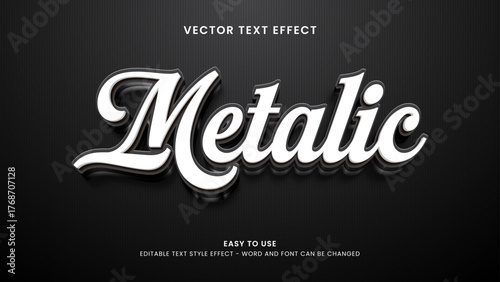 metalic editable text effect 3d